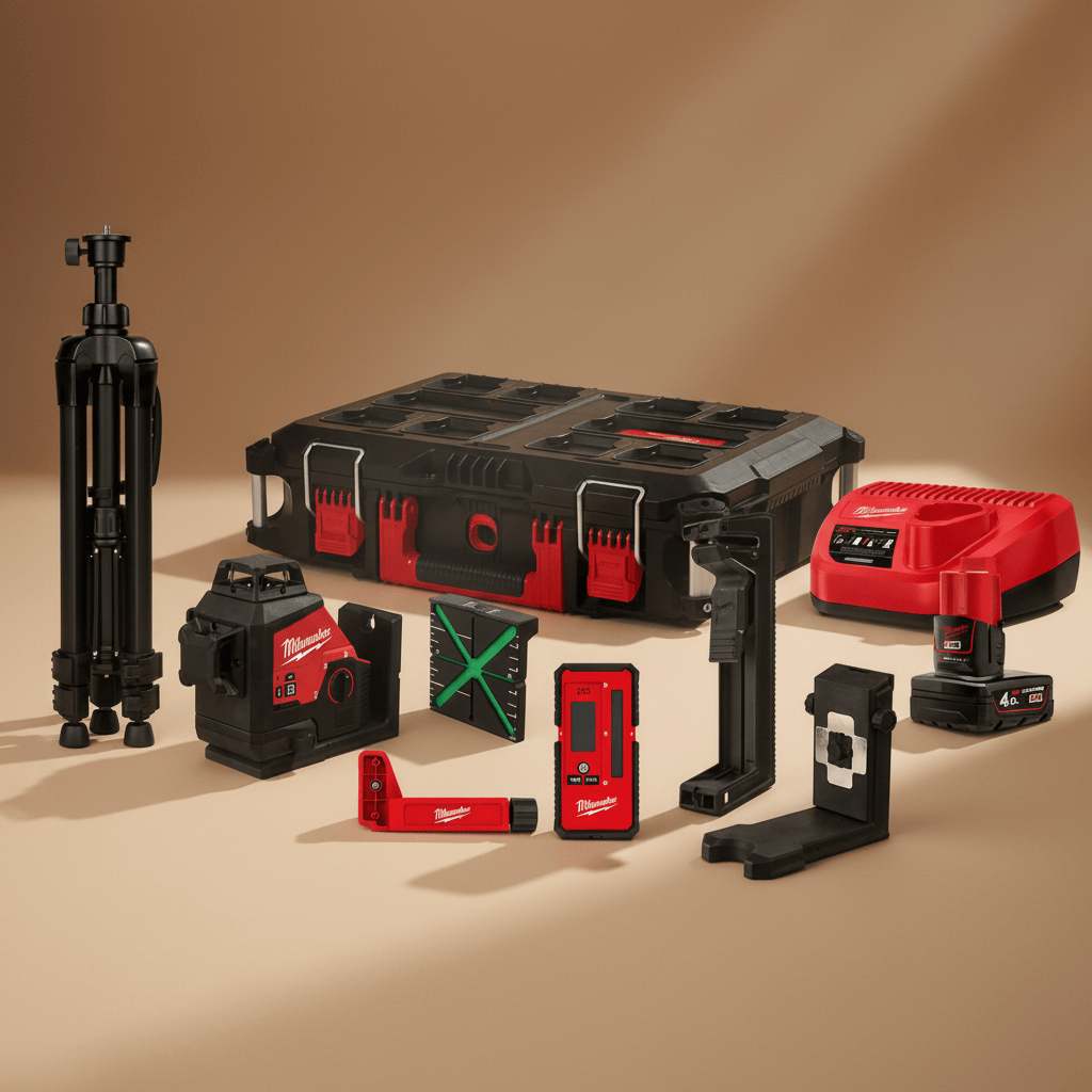 Milwaukee Laser Measure Milwaukee M12 Green 360° 3-Plane Laser Kit 12V - M123PLKIT-401P