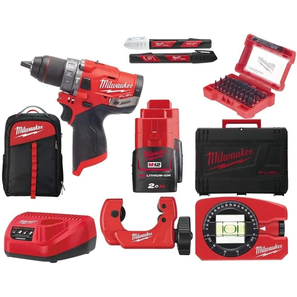 Milwaukee Tool Set Milwaukee M12™ Portable Productivity - Plumbing Tradesman Kit - M12 FPD-202XH