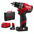 Milwaukee Drill Milwaukee M12 Sub Compact 2-Speed Percussion Drill Kit - M12FPD-402X