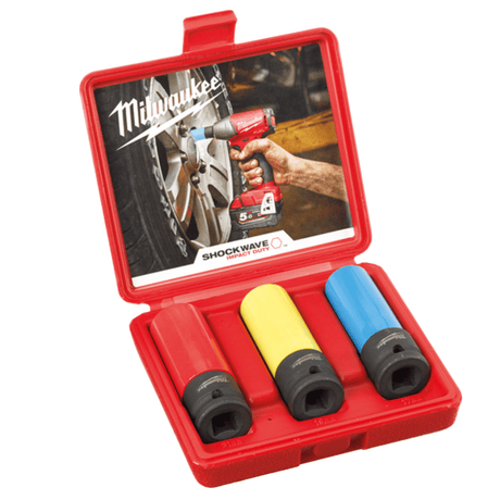 Milwaukee Wrenches Milwaukee SHOCKWAVE 3 Pieces Automotive Impact Socket Set  - 4932451568