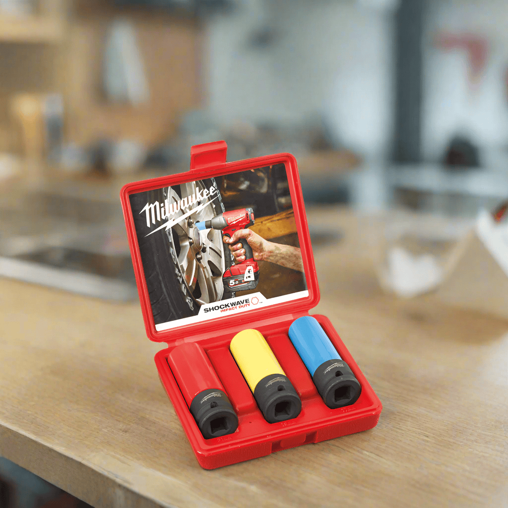 Milwaukee Wrenches Milwaukee SHOCKWAVE 3 Pieces Automotive Impact Socket Set  - 4932451568