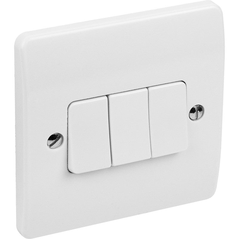 MK Electric Switches & Sockets MK Electric 10A 3-Gang 2-Way Light Switch