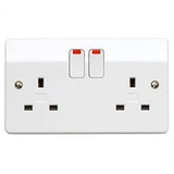 MK Electric Switches & Sockets MK Electric 13A Double 2-Gang Socket with Neon