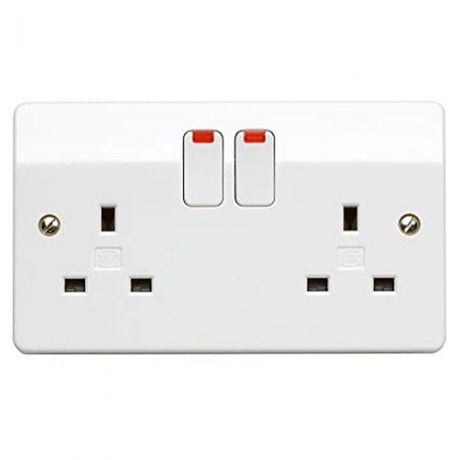 MK Electric Switches & Sockets MK Electric 13A Double 2-Gang Socket with Neon