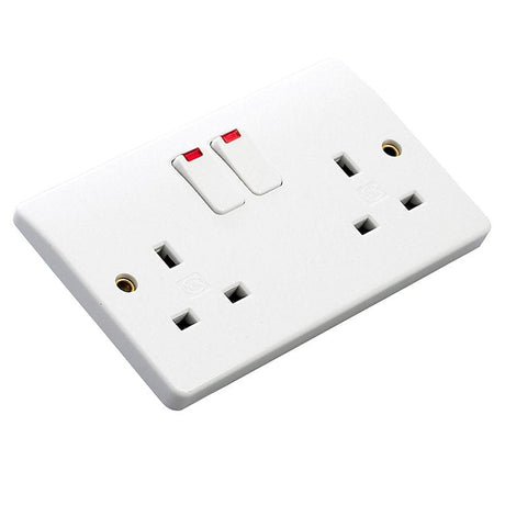 MK Electric Switches & Sockets MK Electric 13A Double 2-Gang Socket with Neon