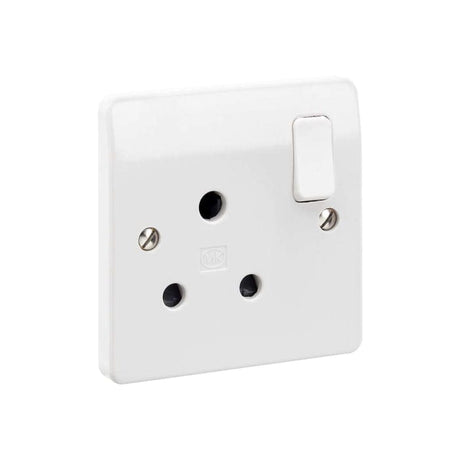 MK Electric Switches & Sockets MK Electric 15A Single Round Pin 1-Gang Socket