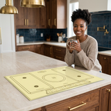 Morning coffee scene beside the ivory Kaiser Empire induction hob