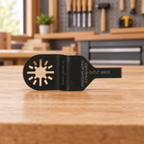 Narrow oscillating blade on a workshop table