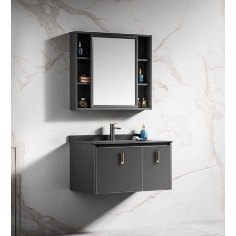 Nate bathroom Bathroom Vanity & Cabinets Bathroom Luxury 60cm Wall-Mounted Vanity Cabinet with Mirror - WK-K-9631