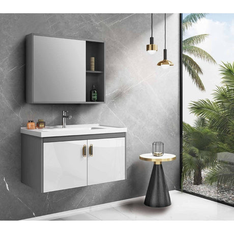 Nate bathroom Bathroom Vanity & Cabinets Bathroom Luxury 80cm Wall-Mounted Vanity Cabinet with Mirror - WK-K-9128