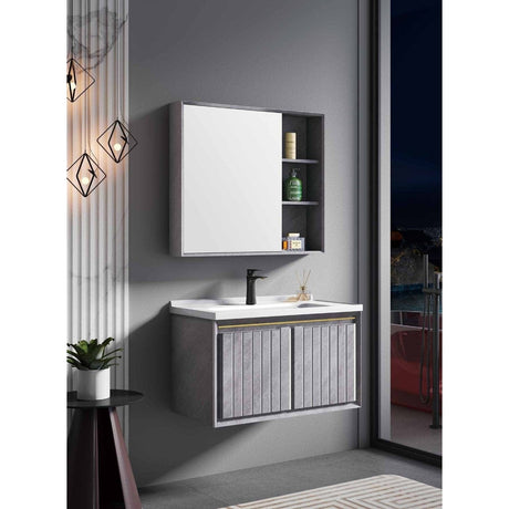 Nate bathroom Bathroom Vanity & Cabinets Bathroom Luxury 80cm Wall-Mounted Vanity Cabinet with Mirror - WK-K-9602