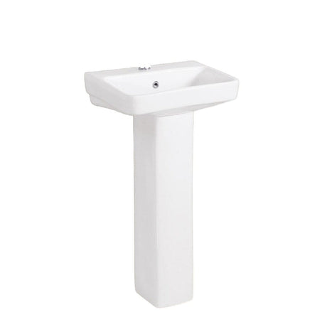 Nate bathroom Bathroom Sink Fabia Ceramic Full Pedestal Wall Mount Wash Hand Basin 457x356mm