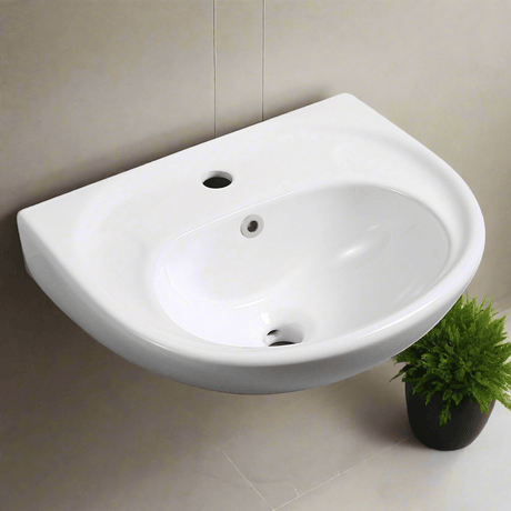 Nate bathroom Bathroom Sink Indica Ceramic Wall Mount Wash Hand Basin 381x305mm