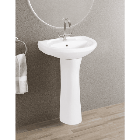 Nate bathroom Bathroom Sink Repose Ceramic Full Pedestal Wall Mount Wash Hand Basin