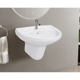 Nate bathroom Bathroom Sink Repose Ceramic Half Pedestal Wall Mount Wash Hand Basin 559x406mm