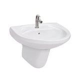 Nate bathroom Bathroom Sink Repose Ceramic Half Pedestal Wall Mount Wash Hand Basin 559x406mm