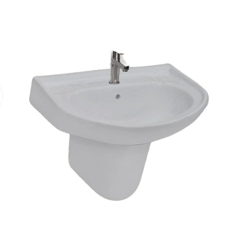 Nate bathroom Bathroom Sink Sohan Ceramic Half Pedestal Wall Mount Wash Hand Basin 508x406mm