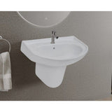 Nate bathroom Bathroom Sink Sohan Ceramic Half Pedestal Wall Mount Wash Hand Basin 508x406mm