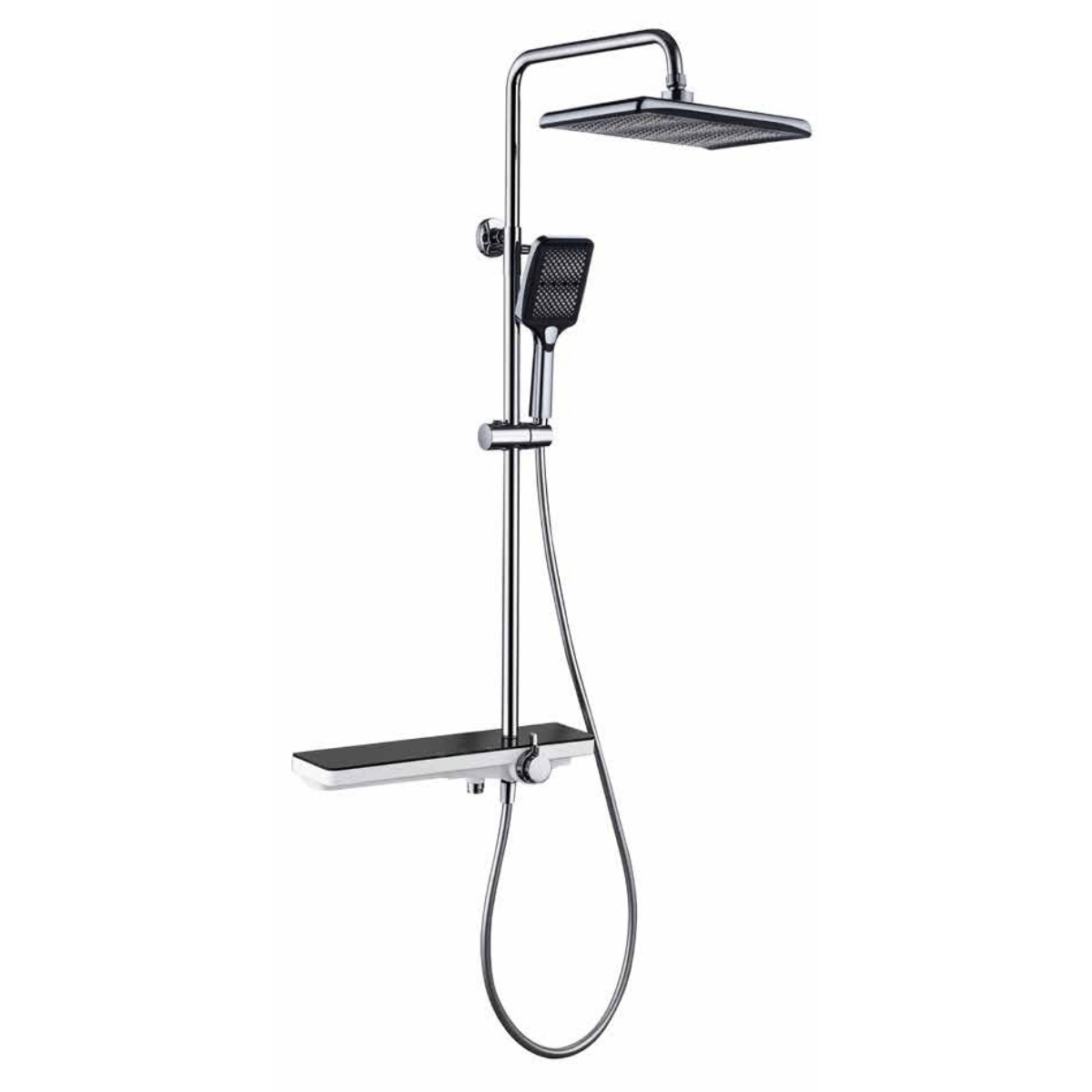 Nate bathroom Shower Set WK Bathroom Chrome Wall Mounted Three-Function Square Rain Shower Set - K-8855