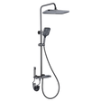 Nate bathroom Shower Set WK Bathroom Gun Grey Wall Mounted Four-Function Square Rain Shower Set with LED, Temperature Reader & Timer - K-8869Q