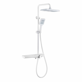 Nate bathroom Shower Set WK Bathroom White Wall Mounted Three-Function Square Rain Shower Set - K-8857W