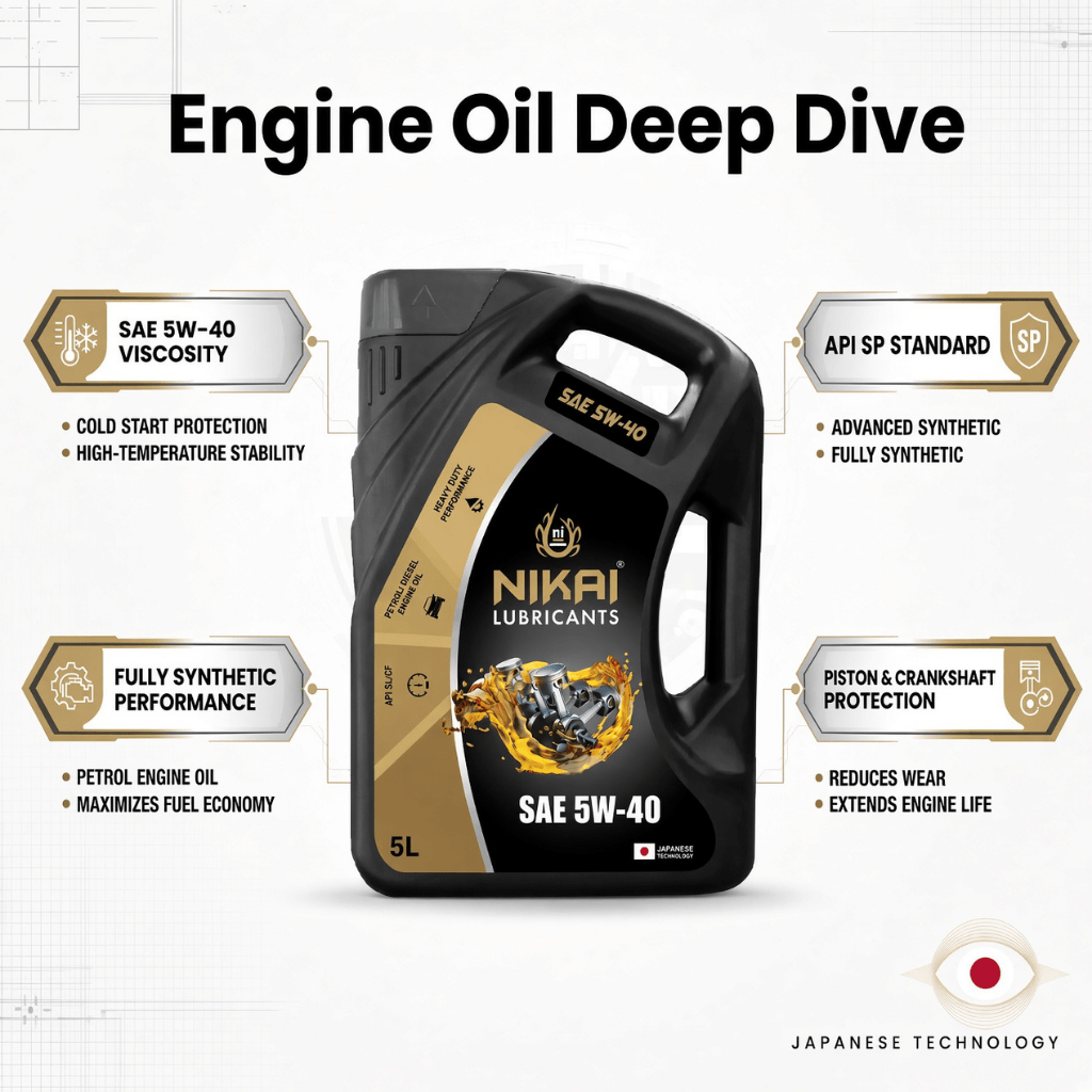 Nikai Engine Oils & Vehicle Fluids Nikai 5L Full Synthetic Petrol Engine Oil with API SP Performance - 5W40