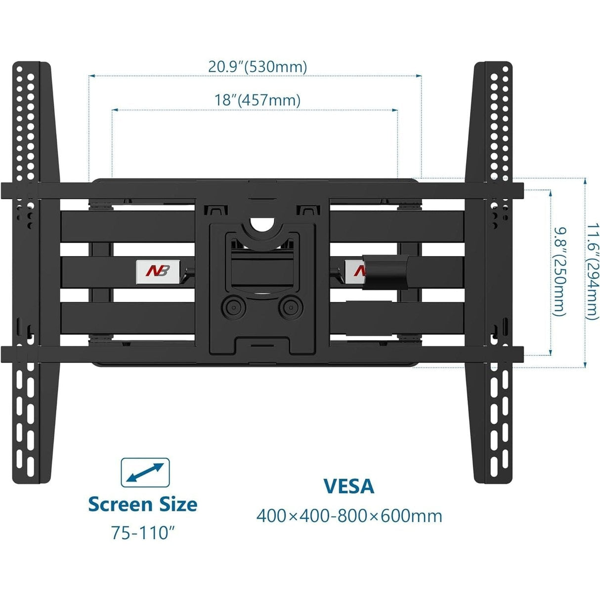 North Bayou Home Accessories NB North Bayou Heavy Duty TV Wall Mount with Double Arms Articulating Swivel - SP5