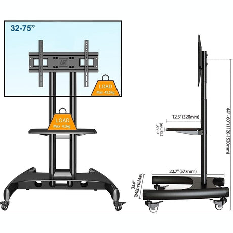 North Bayou Home Accessories NB North Bayou Mobile TV Cart Stand with Wheels - AVA-1500-60-1P