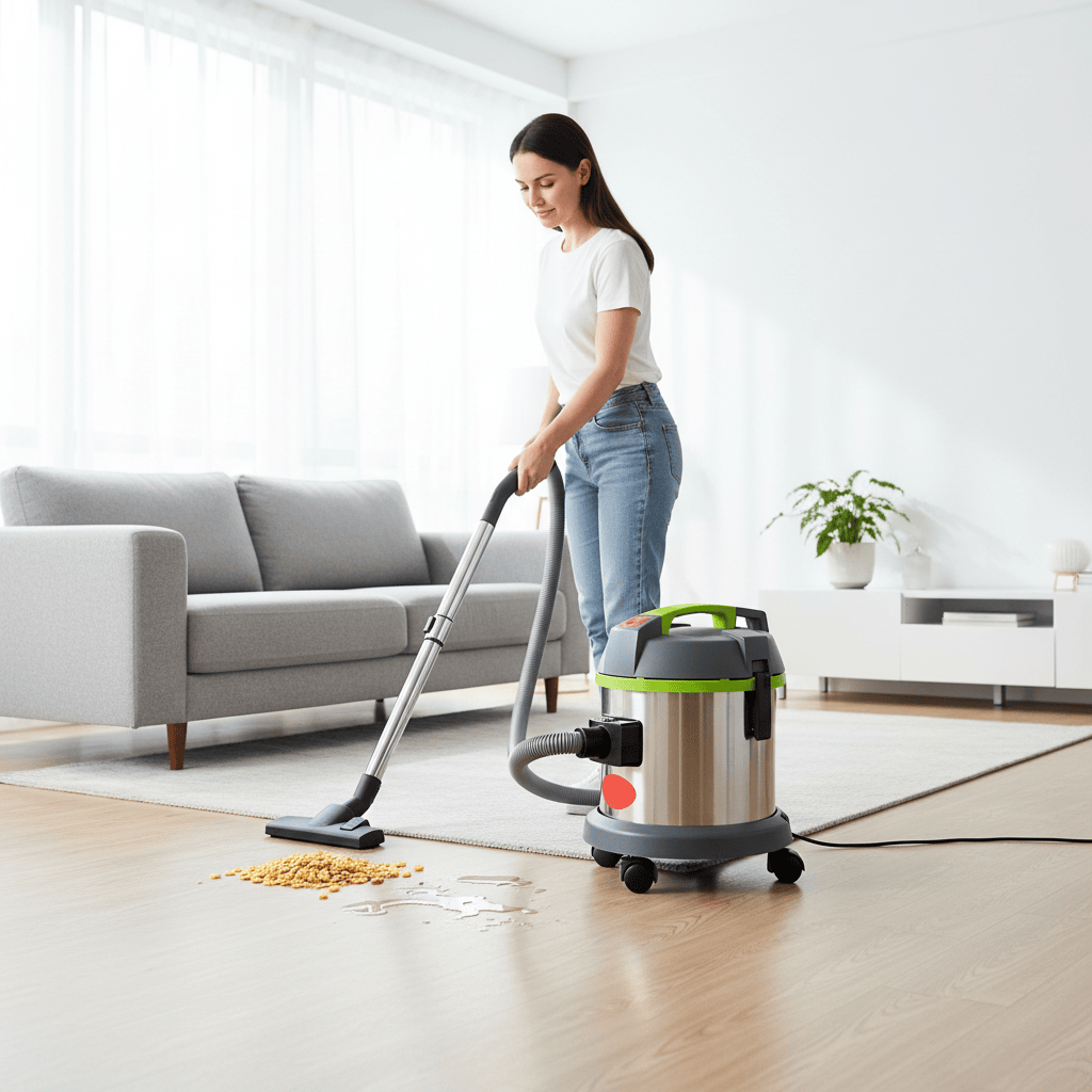 NRG Steam & Vacuum Cleaners NRG 15L Silent Mode Stainless Steel Wet & Dry Vacuum Cleaner with Italian Motor 1000W - HT-15J