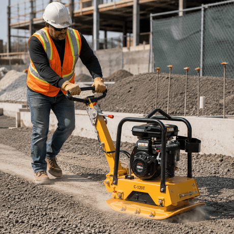 NRG Construction Equipment NRG 170KG Gasoline Reversible Plate Compactor 9HP - HBZ-160