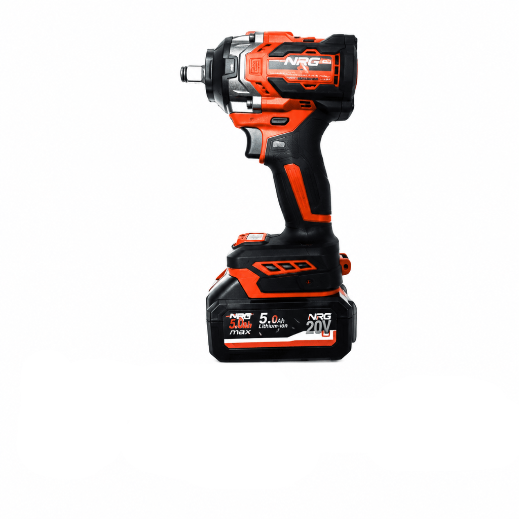 NRG Impact Wrench & Driver NRG 20V Brushless Cordless Impact Wrench Kit 1/2" with 2×5.0Ah Batteries - NBIW20V-502