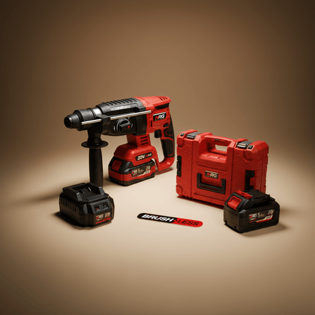 NRG Drill NRG 20V Brushless Cordless SDS-Plus Rotary Hammer Kit 26mm with 2×5.0Ah Batteries - NBRH20V-502