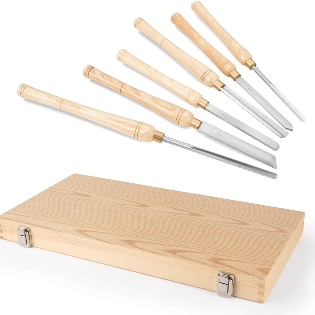 NRG Chisels Files Planes & Punches NRG 6 Pieces Lathe Wood Turning Chisel Set - WTT1002-6PC