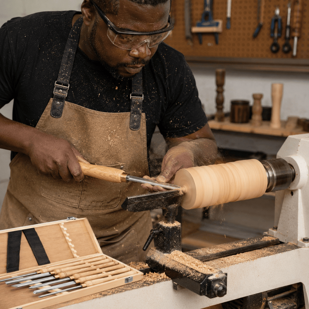 NRG Chisels Files Planes & Punches NRG 6 Pieces Lathe Wood Turning Chisel Set - WTT1002-6PC