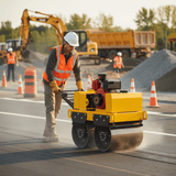 NRG Construction Equipment NRG 600kg Double-Drum Walk-Behind Vibratory Roller with 10HP Diesel Engine - AL-60