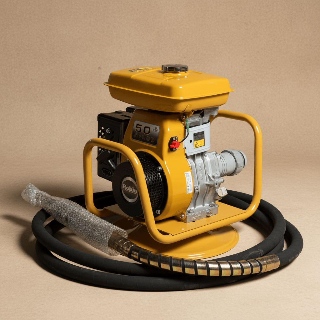 NRG Construction Equipment NRG Exen Gasoline Concrete Vibrator with Robin Engine & Vibrator Poker - NEY20-E