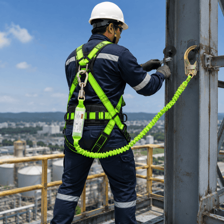 NRG Specialty Safety Equipment NRG Fall Arrest Double Lanyard with Energy Absorber 1.8m x 45mm – ML214