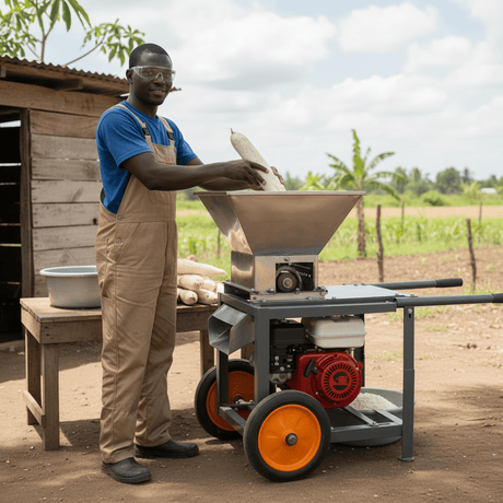 Padark Tillers & Cultivators Padark 6.5HP Gasoline Cassava Grater with Mobile Frame