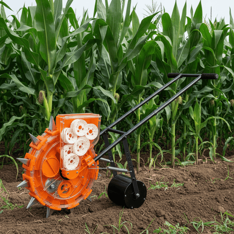 Padark Tillers & Cultivators Padark Manual Single-Row 12-Tooth Seed Planter with Adjustable Spacing & Seed Discs