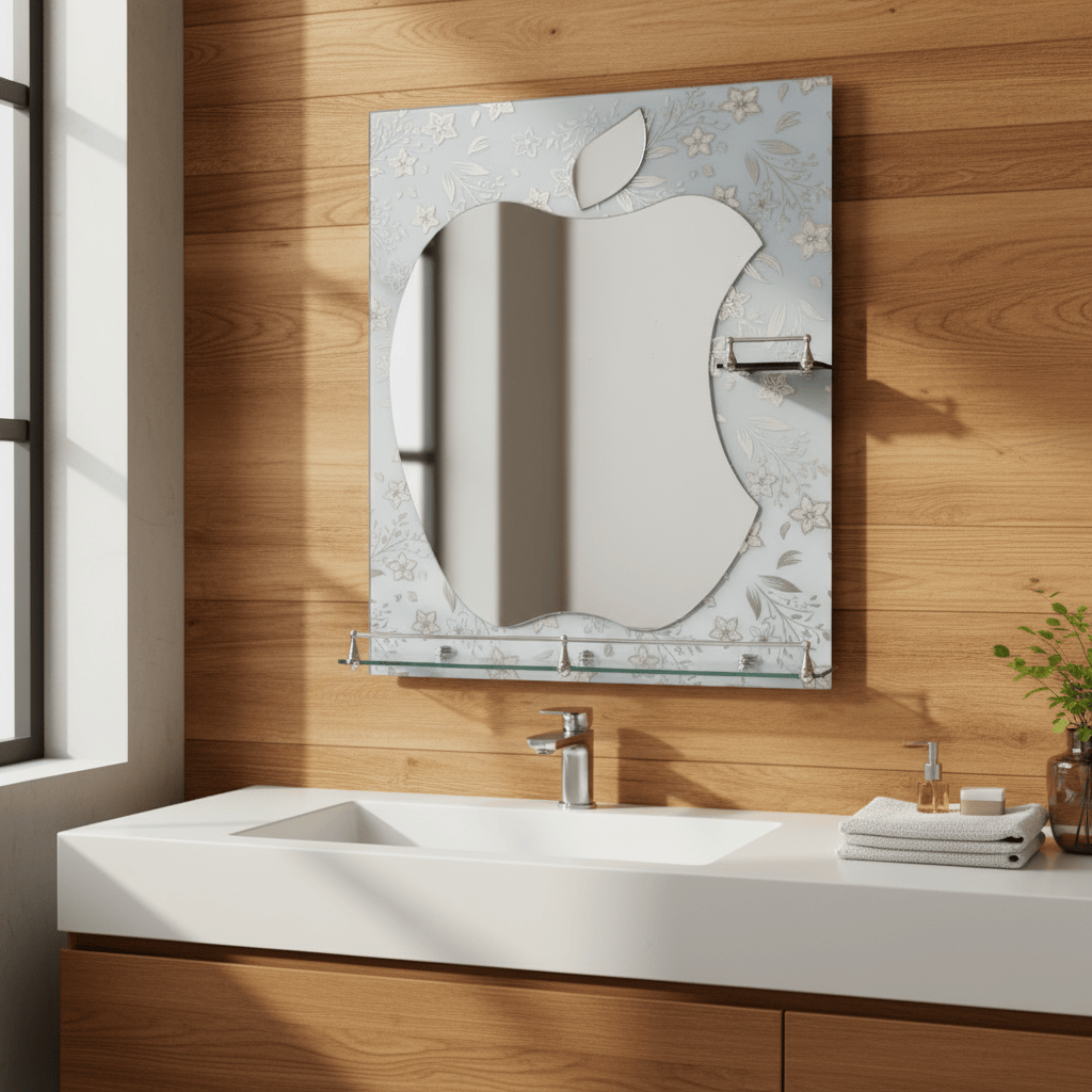 Padmore Bathroom Mirrors Apple Bathroom Mirror with Double Glass Shelf 60x80cm