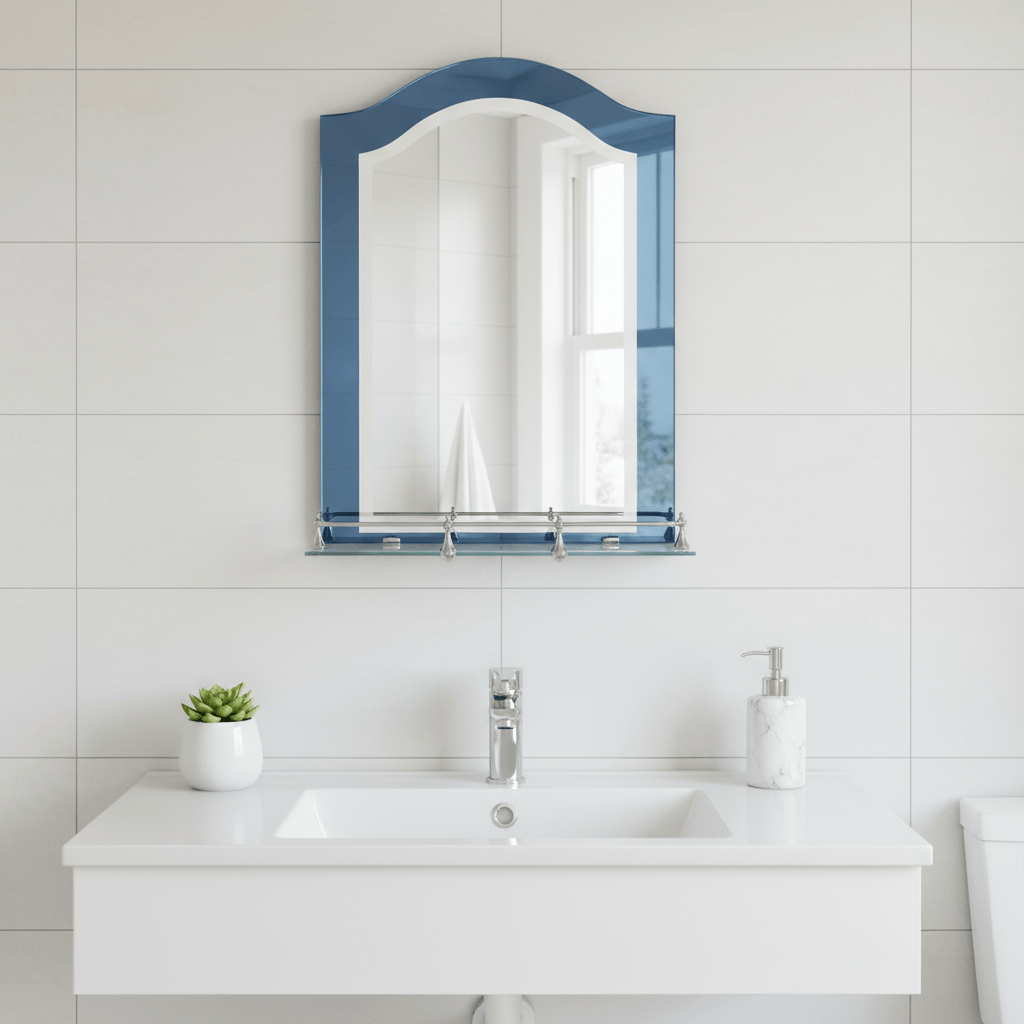 Padmore Bathroom Mirrors Chelsea Bathroom Mirror with Glass Shelf - 60x45cm