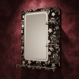 Padmore Bathroom Mirrors Dark Flower Bathroom Mirror with Triple Glass Shelf 50x70cm