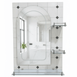 Padmore Bathroom Mirrors Heavy Curved Bathroom Mirror with Triple Glass Shelf 70x50cm