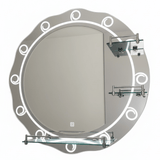Padmore Bathroom Mirrors Heavy Round Bathroom Mirror with Triple Shelf 60cm x 60cm