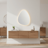 Padmore Bathroom Mirrors Irregular Wall Mount Touch Screen LED Vanity Mirror 50x70cm