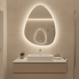 Padmore Bathroom Mirrors Irregular Wall Mount Touch Screen LED Vanity Mirror 60x40cm
