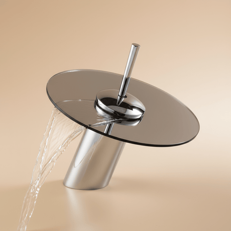 Padmore Bathroom Faucet Modern Style Bathroom Hot & Cold Round Glass Waterfall Tap