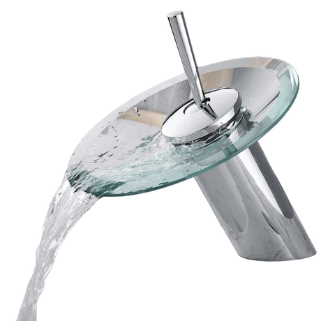 Padmore Bathroom Faucet Modern Style Bathroom Hot & Cold Round Glass Waterfall Tap