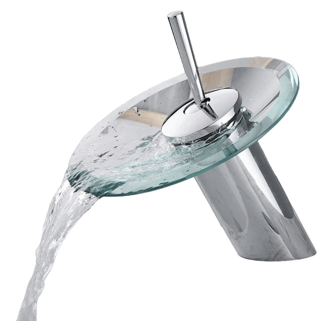 Padmore Bathroom Faucet Modern Style Bathroom Hot & Cold Round Glass Waterfall Tap