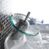 Padmore Bathroom Faucet Modern Style Bathroom Hot & Cold Round Glass Waterfall Tap